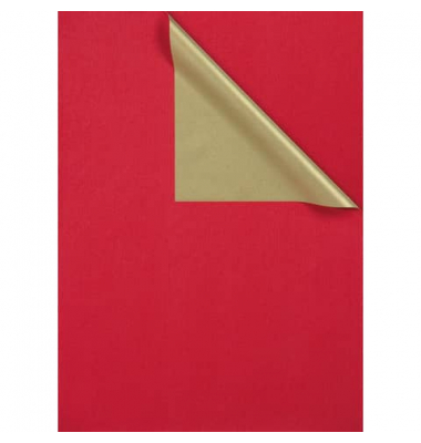 Geschenkpapier 2-Color  731649, 50cm x 250m, rot/gold