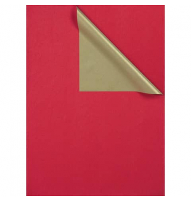 Geschenkpapier  2-Color 331649, 70cm x 250m, rot/gold
