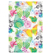 Geschenkpapier 8A8285, Schmetterlinge/Blumen, 50cm x 150m, bunt/Rückseite weiß