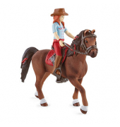 Schleich Horse Club 42539 bewegliche Hannah & Cayenne Spielfiguren-Set