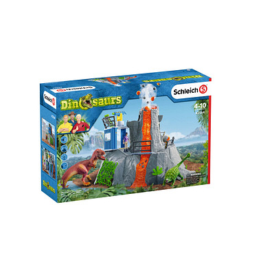 Schleich Dinosaurs 42564 Große Vulkan Expedition Spielfiguren-Set