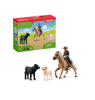 Schleich Farm World 42578 Westernreiten Spielfiguren-Set