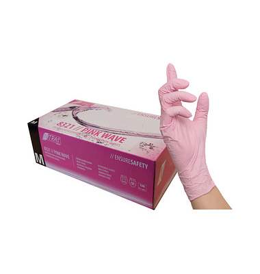 Einweghandschuhe PINK WAVE, Nitril, lebensmittelecht, rosa, Größe 8 / M,