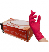 Einweghandschuhe RED WAVE, Nitril, lebensmittelecht, rot, Größe 8 / M,