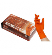 Einweghandschuhe TOUGH GRIP N, Nitril, lebensmittelecht, orange, Größe 8 / M,