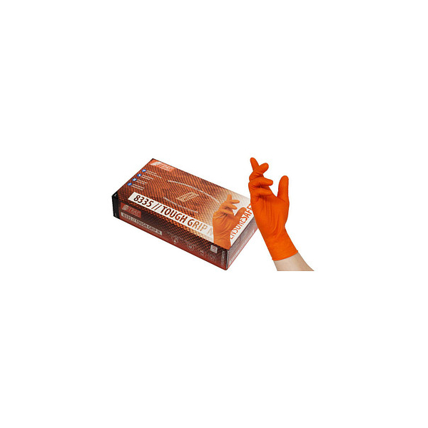 4059904041226 - Einweghandschuhe TOUGH GRIP N 8335 lebensmittelecht orange Größe M 8 Nitril 4059904041226 50 Stück 4059904041226 - Einweghandschuhe TOUGH GRIP N 8335 lebensmittelecht orange Größe M 8 Nitril 4059904041226 50 Stück
