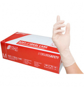 Einweghandschuhe IDEAL CARE, Latex, lebensmittelecht, weiß, Größe 8 / M,