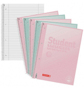 Collegeblock 10-6732796 Student Pastell, Lineatur 27 / liniert mit Rand innen/außen, A4, 90g, grün/rosa, 80 Blatt