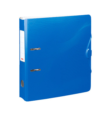 Ordner Wave 102043733, A4 70mm breit Kunststoff vollfarbig azurblau