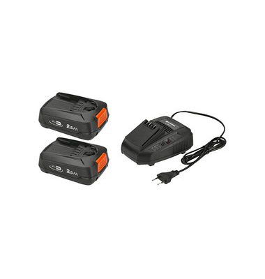 GARDENA Werkzeugakkus mit Schnellladegerät Starter-Kit Lithium-Ionen 2x 2,5 Ah