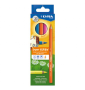 Buntstifte-Set Neon Lang, L3721063, 6-farbig sortiert neon, dreikant, Packung