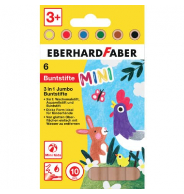Buntstifte-Set Mini Kids 3in1 518905, farbig sortiert, rund, Packung