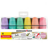 Textmarker pastell Mini, 551403, Etui, 6-farbig sortiert, 2-5mm Keilspitze