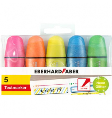 EBERHARD FABER Glitzer neon Mini Textmarker farbsortiert  