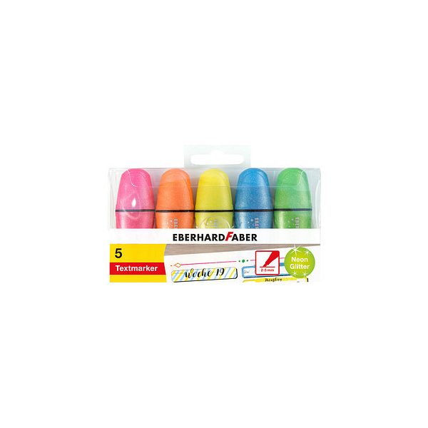 EBERHARD FABER Glitzer neon Mini Textmarker farbsortiert  