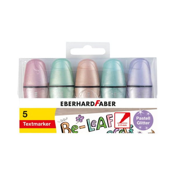 4087205514095 - Textmarker Glitzer pastell Mini 551409 Etui 5-farbig sortiert 2-5mm Keilspitze 4087205514095 EBERHARD FABER 5 Stück 4087205514095 - Textmarker Glitzer pastell Mini 551409 Etui 5-farbig sortiert 2-5mm Keilspitze 4087205514095 EBERHARD FABER 5 Stück