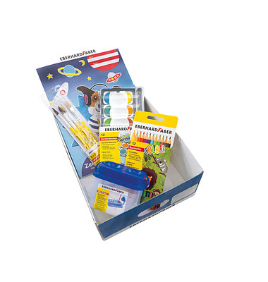 Aufbewahrungsbox Winner Schulestarter Set 560141, außen 22x31x10cm, Karton blau/gelb