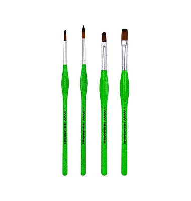 Pinselset Winner, 579927, Gr&ouml;&szlig;en sortiert, 2x flache & 2x runde Spitze