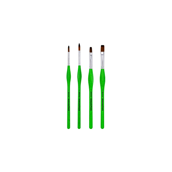 Faber-Castell Pinselset Winner, 579927, Größen sortiert, 2x flache & 2x runde Spitze 4087205799270 Faber-Castell 4 Stück