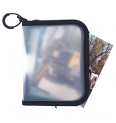 FolderSys Reißverschlussbeutel Mini A6 transparent/schwarz 0,5 mm