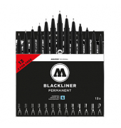 Fineliner-Set Blackliner, MO200495, schwarz (Schreibfarbe: schwarz), 0,05, 0,1, 0,2, 0,3, 0,4, 0,5, 0,7, 0,9, 1mm