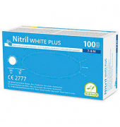 Einweghandschuhe white plus, Nitril, lebensmittelecht, weiß, Größe 8 / M,