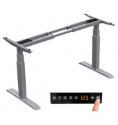 höhenverstellbares Schreibtischgestell silber ohne Tischplatte T-Fuß-Gestell silber 130,0 - 160,0 x 57,0 cm