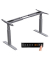 Schreibtischgestell, elektrisch höhenverstellbar, 61-125cm (H), 130-160x57cm (BxT), T-Fuß-Gestell, silber