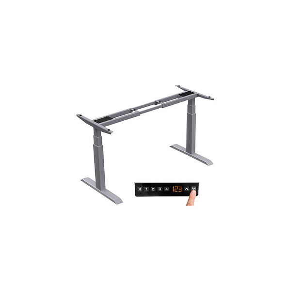 4250504563389 - höhenverstellbares Schreibtischgestell silber ohne Tischplatte T-Fuß-Gestell silber 1300 - 1600 x 570 cm 4250504563389 LMG 4250504563389 - höhenverstellbares Schreibtischgestell silber ohne Tischplatte T-Fuß-Gestell silber 1300 - 1600 x 570 cm 4250504563389 LMG