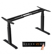 LMG höhenverstellbares Schreibtischgestell schwarz ohne Tischplatte T-Fuß-Gestell schwarz 130,0 - 160,0 x 57,0 cm