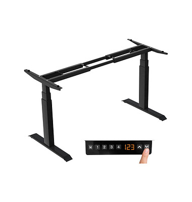 LMG höhenverstellbares Schreibtischgestell schwarz ohne Tischplatte T-Fuß-Gestell schwarz 130,0 - 160,0 x 57,0 cm