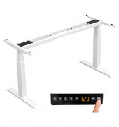 LMG höhenverstellbares Schreibtischgestell weiß ohne Tischplatte T-Fuß-Gestell weiß 130,0 - 160,0 x 57,0 cm