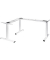 Schreibtischgestell, elektrisch höhenverstellbar, 67-116cm (H), 130-160x53/70cm (BxT), T-Fuß-Gestell, weiß