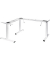 Schreibtischgestell, elektrisch höhenverstellbar, 67-116cm (H), 130-160x53/70cm (BxT), T-Fuß-Gestell, weiß