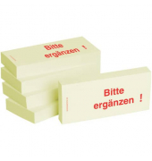 Haftmarker 1301010160, Business, 75x35mm, gelb, Bitte erg&auml;nzen, rechteckig