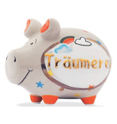 Spardose Schwein (klein) 101656 , "Wolken/Sterne/Schriftzug"