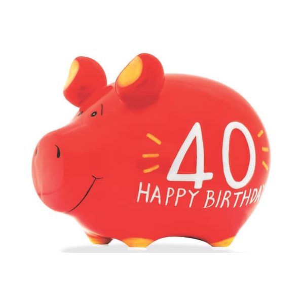 3 Stück KCG Spardose Schwein (klein) 101659 , 40. Happy Birthday 4260185596989 KCG