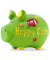 Spardose Schwein (klein) 101760 , "Camper, Blumen, Sonne und Schriftzug Happy Camper"