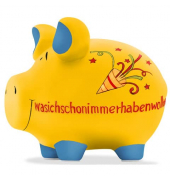 Spardose Schwein (mittel) 101815 , "Wasichschonimmerhab"