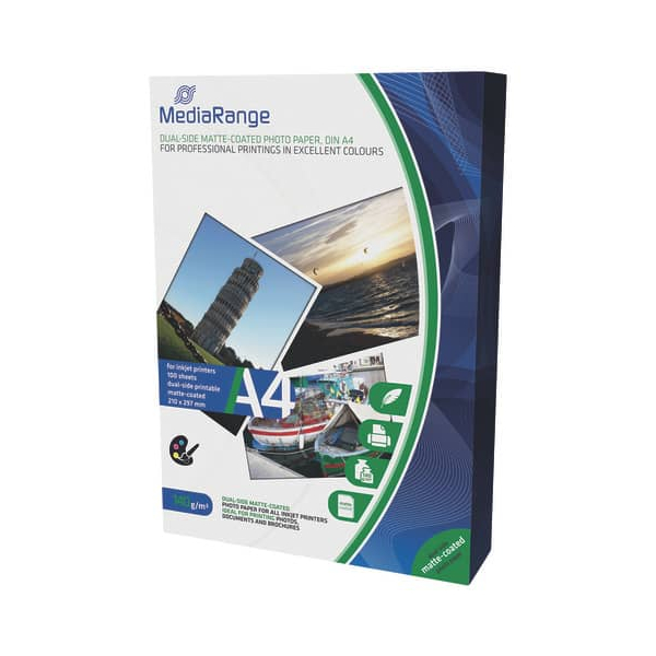 4260283118977 - Fotopapier Dual Side Matte Coated MRINK111 A4 für Inkjet 140g weiß matt beidseitig bedruckbar 4260283118977 MEDIARANGE