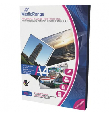 Fotopapier Dual Side Matte Coated MRINK112, A4, für Inkjet, 250g weiß matt beidseitig bedruckbar Fotopapier Dual Side Matte Coated MRINK112, A4, für Inkjet, 250g weiß matt beidseitig bedruckbar