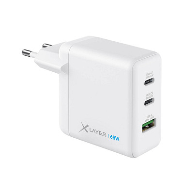 XLAYER Powercharger 65W Ladeadapter weiß, 65 Watt