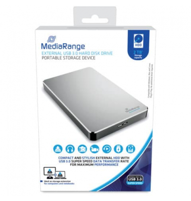 externe Festplatte MR997, silber, 2,5 Zoll (6,35cm), 2 TB, HDD