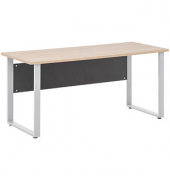 Schreibtisch, 73,2cm (H), 160x65cm (BxT), rechteckig, eiche hell / silber