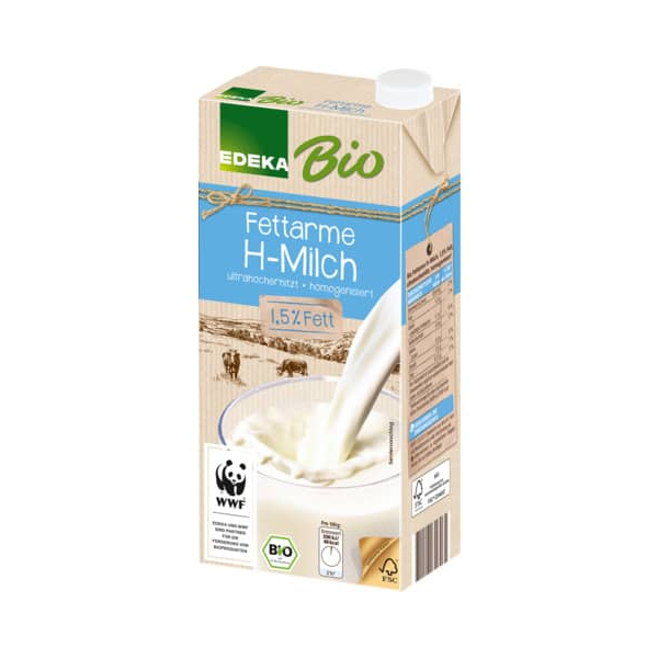 Edeka H-Milch 868608006, 1,5% Fett, 10x 1 Liter, im Tetrapack 4311051318478 Edeka 10000 Milliliter