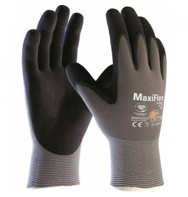 Mechanikschutzhandschuhe MaxiFlex Ultimate, Nitril-Mikroschaum, schwarz/grau, Größe 10 / XL