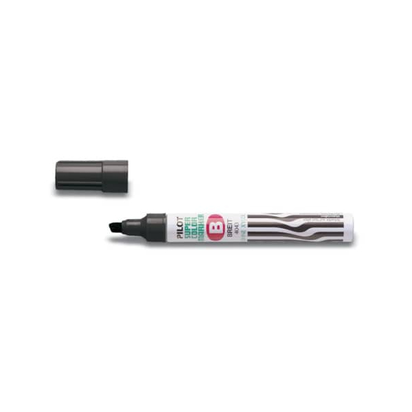 12 x Pilot Permanentmarker breit 2-4,5mm Keilspitze schwarz