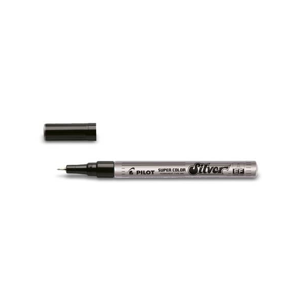 12 Stück Pilot Lackmarker SUPER COLOR, SC-S-EF 4060054, Stift, silber, 0,5mm Finelinerspitze 4902505087950 Pilot
