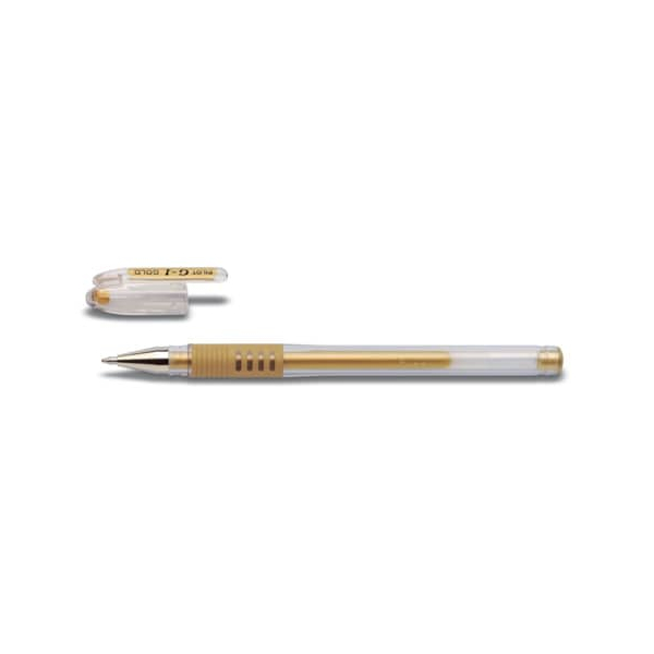 12 x Pilot Gelschreiber G1-10 Grip Metallic 0,6 gold