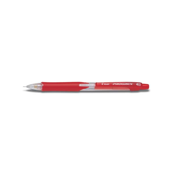 10 Stück Pilot Druckbleistift Progrex, H-125C-SL-R-BG 3071702, Härte HB, 0,5mm, rot, mit Radiergummi 4902505377846 Pilot